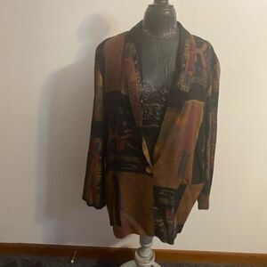 Kensington Square Vintage 1980's Artist multi-color blazer, size Large
